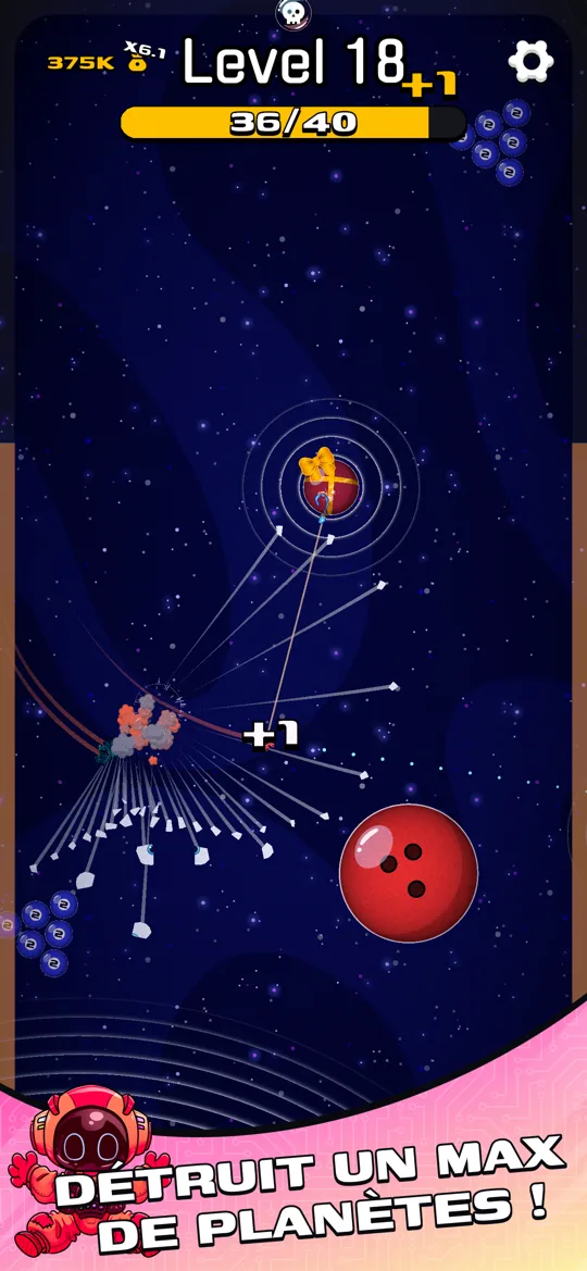 Gravity Hook : détruire un max de planètes