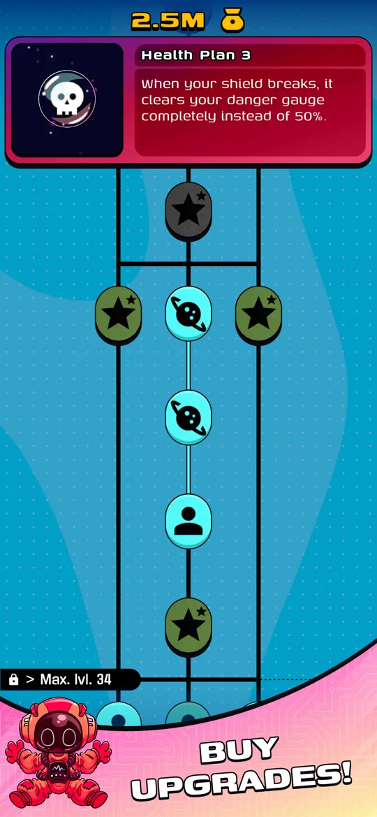 Gravity Hook: upgrade tree