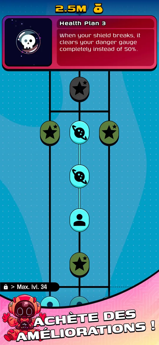 Gravity Hook : arbre d'améliorations